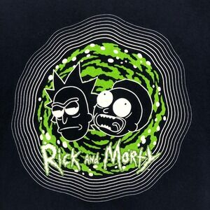 Rick and Morty‎ Graphic T Shirt Adult Swim Large Navy Blue Short Sleeve
